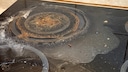 Stubborn stains on a ceramic cooktop are generally difficult to remove.