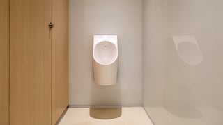 Whether a urinal fits into your bathroom becomes apparent only in the floor plan. This is because it requires a water connection, a drain, and enough space in front of it.
