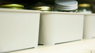 With storage boxes, you can easily keep the floor clean.