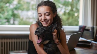 Teenagers with Their Dog