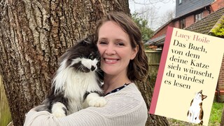 Lucy Hoile with Cat, Collage with Book
