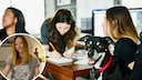 Students with a Dog in the Classroom