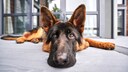 Dog Lies on the Ground