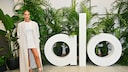 Rosie Huntington-Whiteley at the opening ceremony of the London Alo store