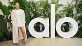 Rosie Huntington-Whiteley at the opening ceremony of the London Alo store