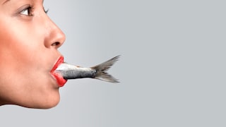 The woman loves fish, as the picture description says. But she wanted something different