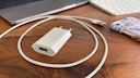 Apple USB-A Power Adapter with iPhone, MacBook, and Apple Keyboard