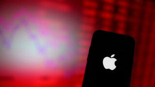 Apple logo on the iPhone.