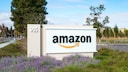 Amazon Logo in Front of Headquarters