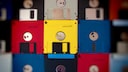 Floppy Disk: Many Colorful Disks Side by Side