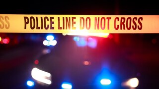 Symbolic image True Crime Netflix: barrier tape in front of police car