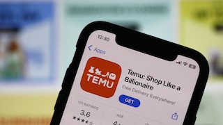 Stock Image: Smartphone displaying the Temu app in the App Store