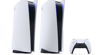 two white PlayStation 5 models with controllers for Black Friday 2023