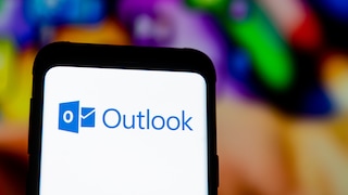 Outlook logo on a smartphone