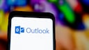 Outlook logo on a smartphone