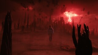 Stranger Things season 5: Upside Down in season 4, dark landscape with red lightning bolts