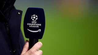 Microphone with Champions League and Amazon Logo