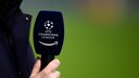 Microphone with Champions League and Amazon Logo