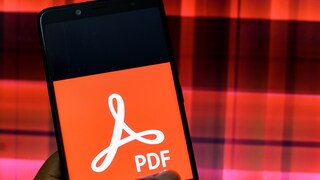 PDF bigger than the universe: PDF logo on smartphone