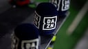Several DAZN microphones lined up.