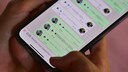Stock Image: WhatsApp chat on smartphone with voice messages