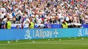 Alipay advertising at the European Championship group stage match between Slovenia and Serbia at the Allianz Arena in Munich