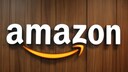 Amazon logo on a wall.