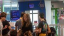 Stock Image: Facial Recognition Boarding at the Airport