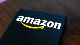 Amazon logo on the cell phone