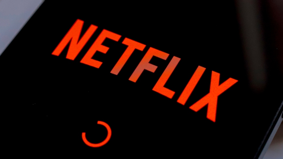 Netflix logo on a cell phone screen