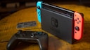 A Nintendo Switch with a Pro Controller