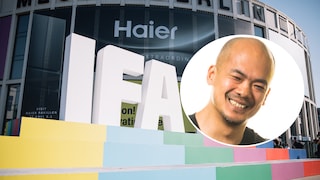 IFA 2024 stand-up display and TECHBOOK editor Woon-Mo Sung