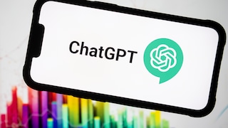 ChatGPT logo on a smartphone with colors in the background