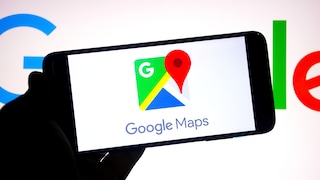 Google Maps logo on a smartphone