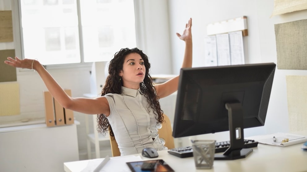 Woman annoyed by Rage Bait