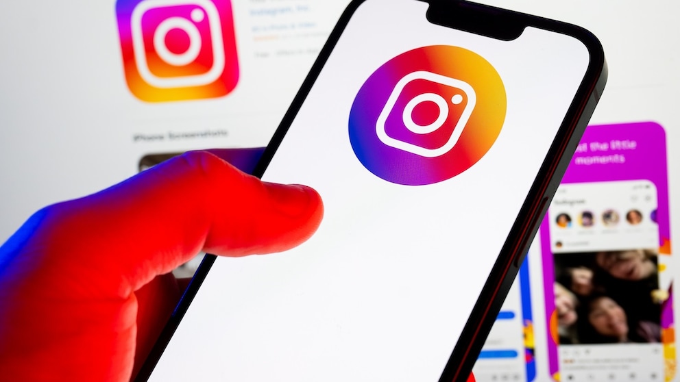 Instagram logo on a smartphone