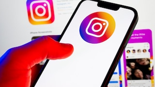 Instagram logo on a smartphone