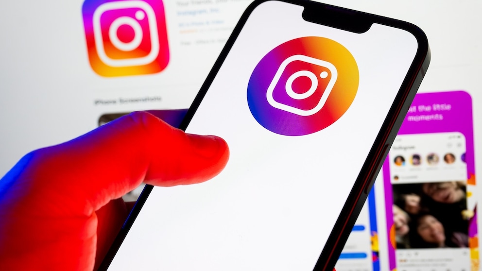 Instagram logo on a smartphone