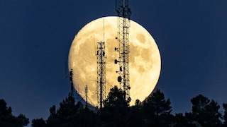 Moon and a cell tower