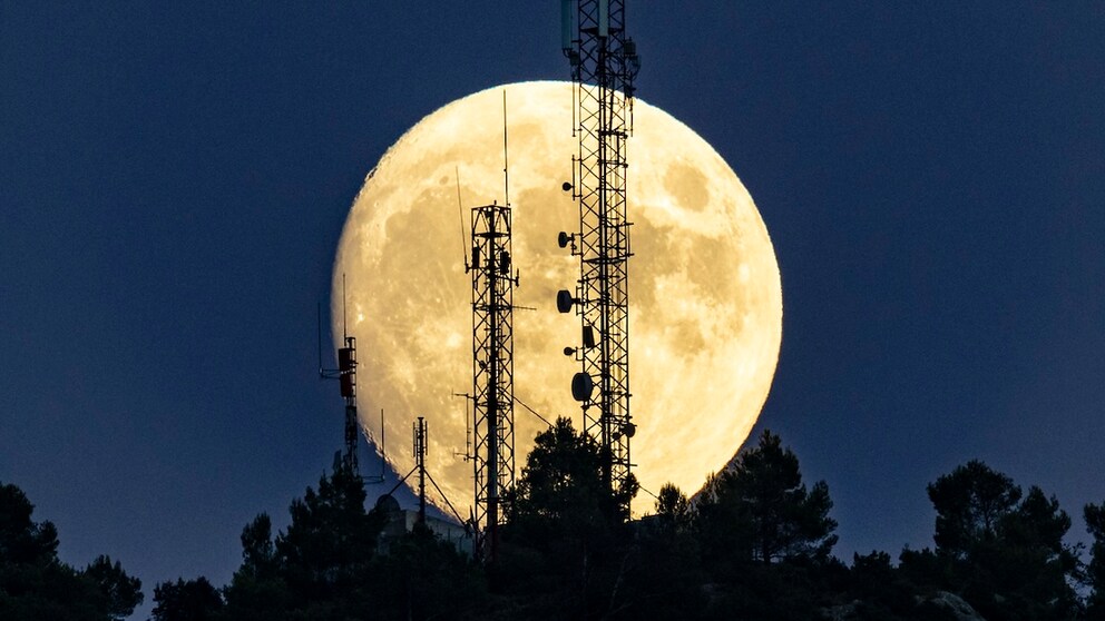 Moon and a cell tower