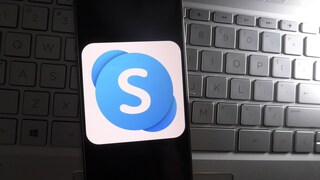Skype logo on a smartphone
