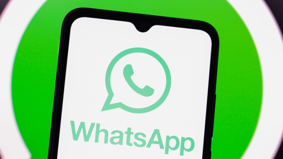 WhatsApp logo on a smartphone