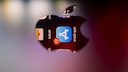 ANKARA, TURKIYE - JANUARY 22: App Store application is displayed through reflection of the Apple logo in Ankara, Turkiye on January 22, 2024. Muhammed Selim Korkutata / Anadolu