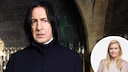 TECHBOOK author Louisa Stoeffler and Alan Rickman as Severus Snape in the "Harry Potter" films