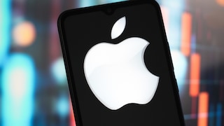 Apple logo on a smartphone