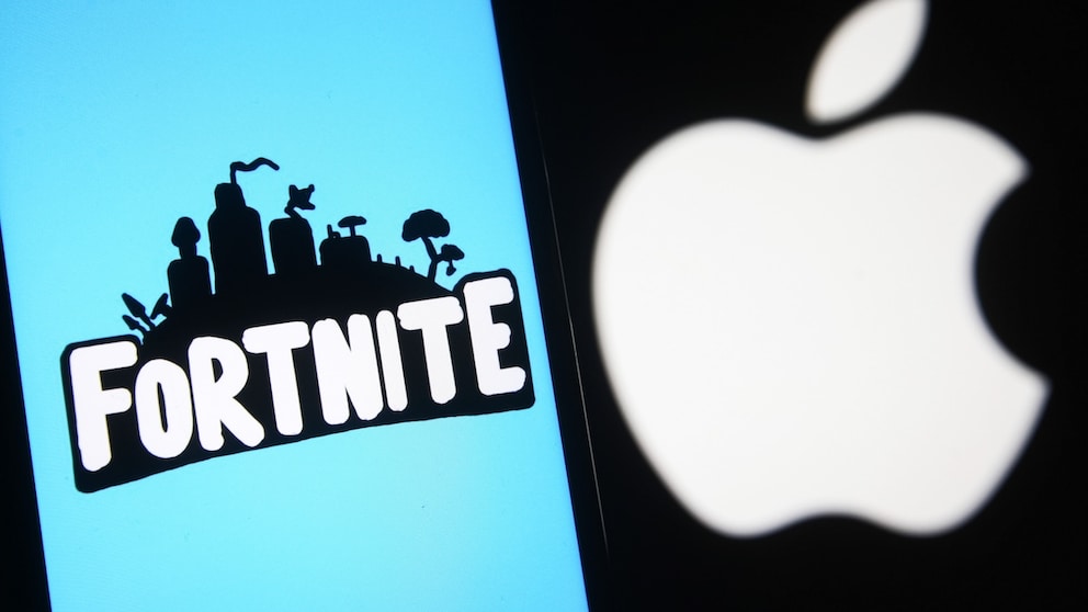 "Fortnite" Logo and Apple Logo
