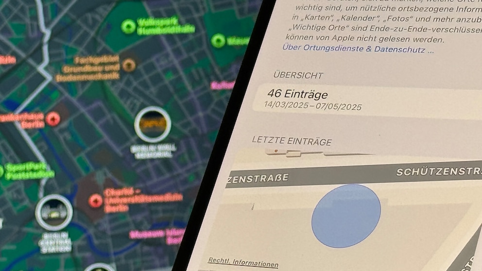 The Important Places map on the iPhone tracks all the locations you have visited recently.