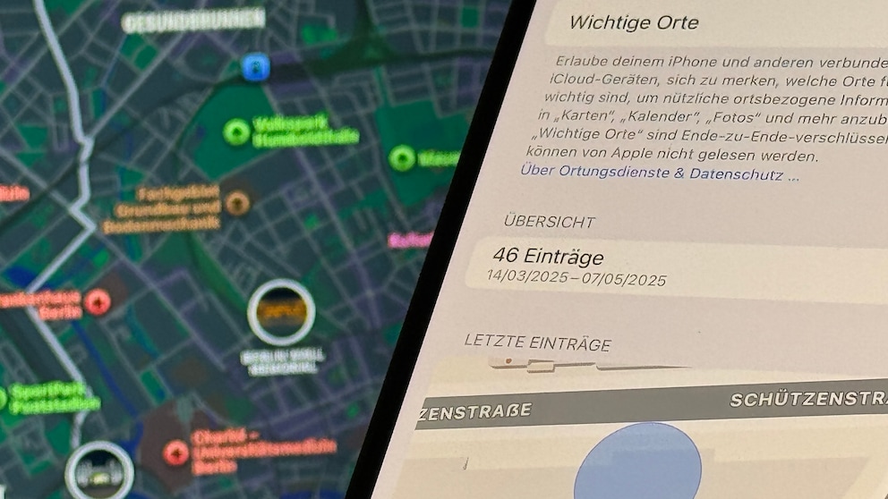 The Important Places map on the iPhone tracks all the locations you have visited recently.