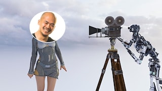 Robot Looks Through an Old Film Camera