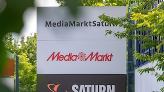 Logos of Media Markt and Saturn on a sign